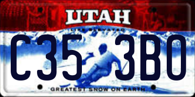 UT license plate C353BO