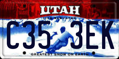 UT license plate C353EK