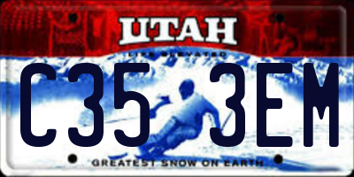 UT license plate C353EM
