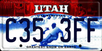 UT license plate C353FF
