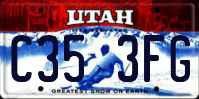 UT license plate C353FG