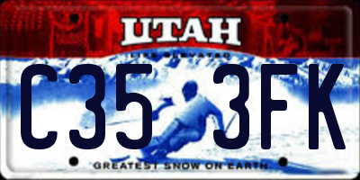 UT license plate C353FK