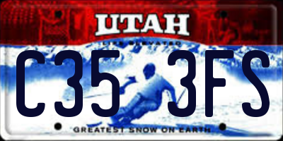 UT license plate C353FS
