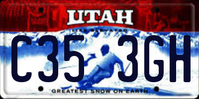 UT license plate C353GH