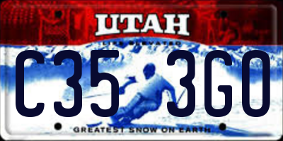 UT license plate C353GO