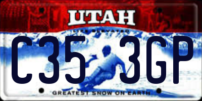 UT license plate C353GP