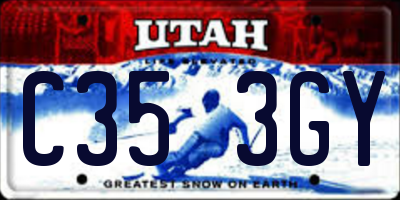UT license plate C353GY