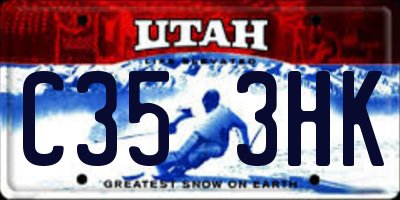UT license plate C353HK