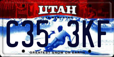 UT license plate C353KF