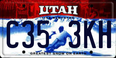 UT license plate C353KH