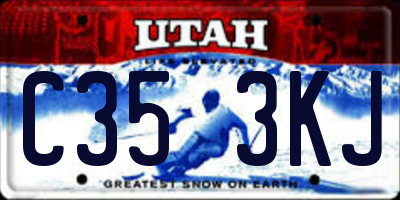 UT license plate C353KJ