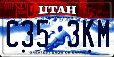 UT license plate C353KM