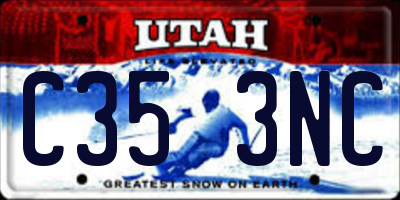UT license plate C353NC