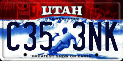 UT license plate C353NK