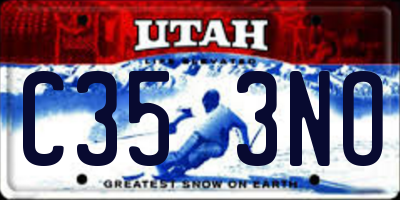 UT license plate C353NO