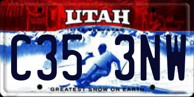 UT license plate C353NW
