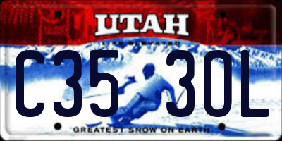 UT license plate C353OL