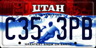UT license plate C353PB