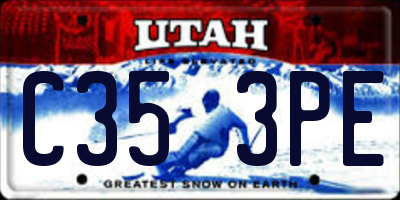 UT license plate C353PE