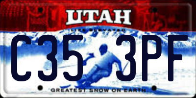 UT license plate C353PF