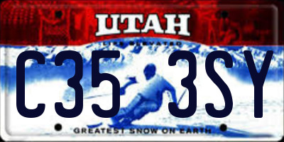 UT license plate C353SY