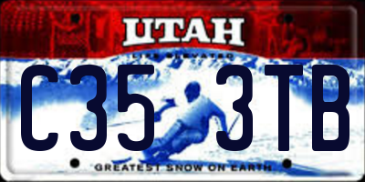 UT license plate C353TB