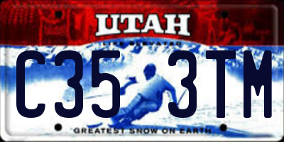 UT license plate C353TM