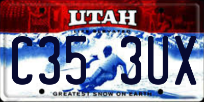 UT license plate C353UX
