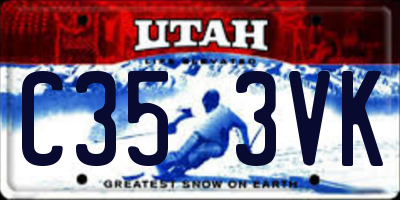 UT license plate C353VK