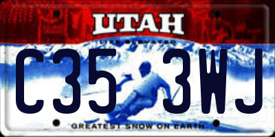 UT license plate C353WJ
