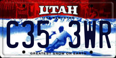 UT license plate C353WR