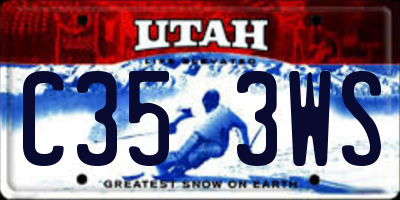UT license plate C353WS