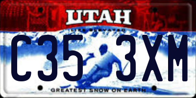 UT license plate C353XM