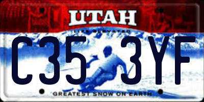 UT license plate C353YF