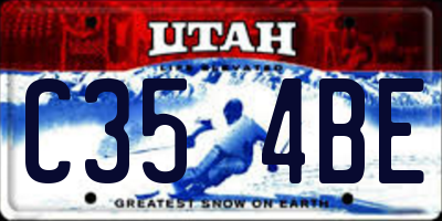 UT license plate C354BE