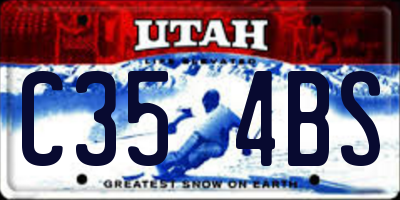 UT license plate C354BS