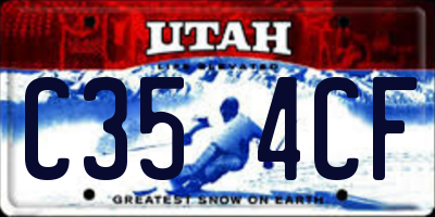 UT license plate C354CF