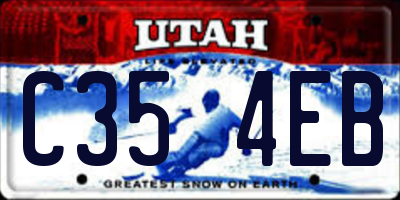 UT license plate C354EB