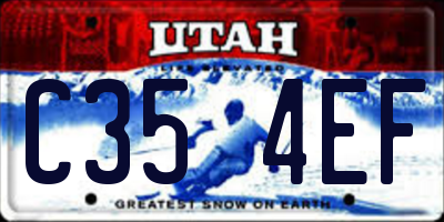 UT license plate C354EF
