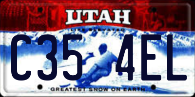 UT license plate C354EL