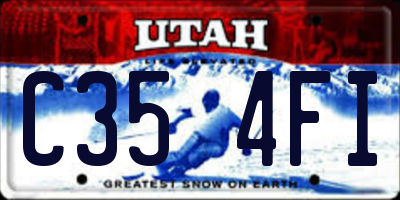 UT license plate C354FI