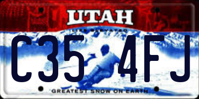 UT license plate C354FJ