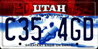UT license plate C354GD