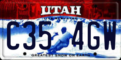UT license plate C354GW