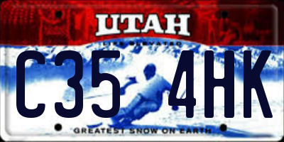 UT license plate C354HK