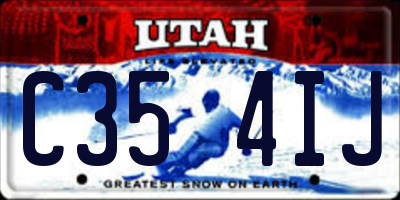 UT license plate C354IJ