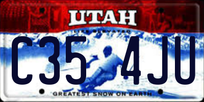 UT license plate C354JU