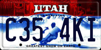 UT license plate C354KI
