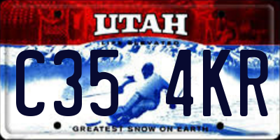 UT license plate C354KR