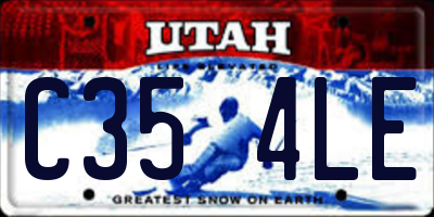 UT license plate C354LE